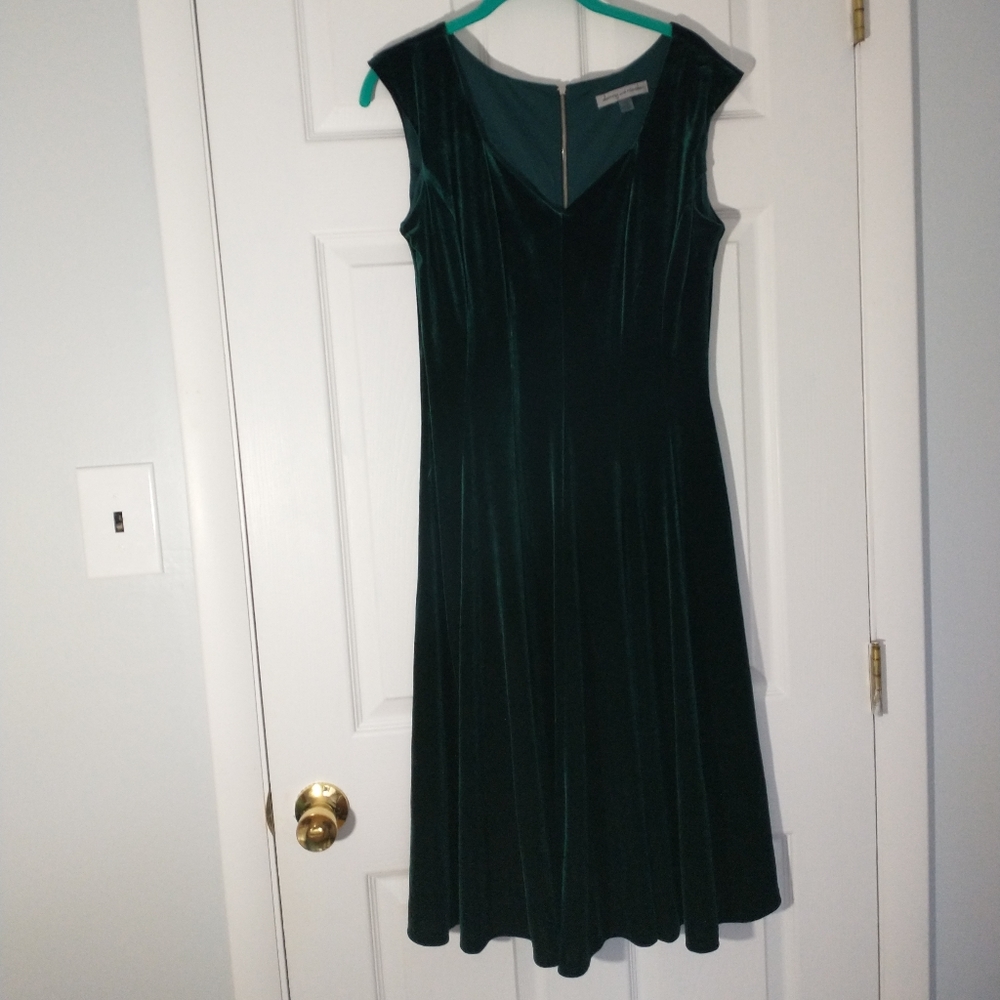 Emerald velvet dress
